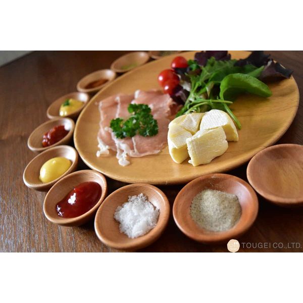 籐芸 豆皿 5cm 小皿 木製 ビーチ 396134 1個（直送品） - アスクル