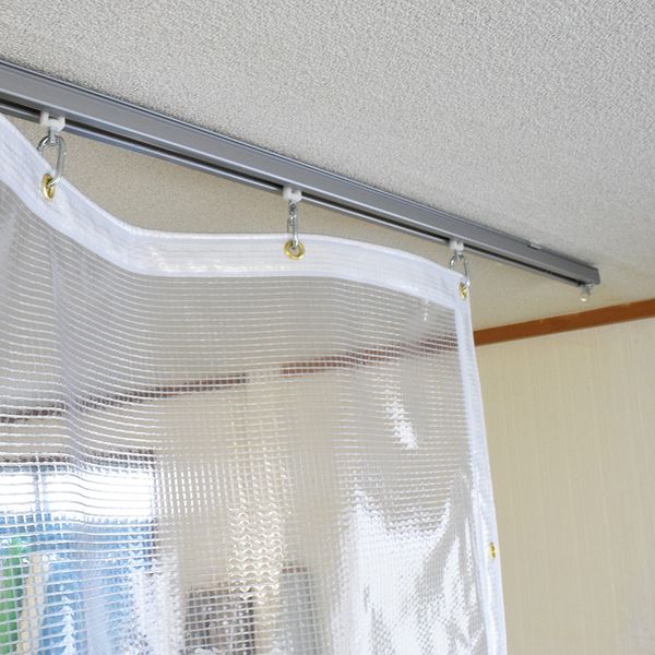 上村産業 防炎糸入り透明ビニールカーテン 0.37mm厚（耐候/制電/UV 