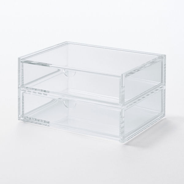 【美品】無印良品　重なるアクリルケース（引出し）3点 重なるアクリルボックス・中 | 無印良品