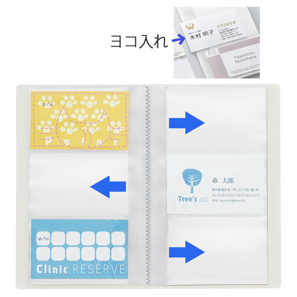 シンプルカードホルダー ハンディ 120名用 クリア 82435 1セット（5冊