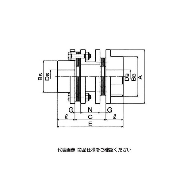 住友重機械ギヤボックス DCカップリング（標準スペーサー/大軸径・標準軸径用） DCHK06M 1個（直送品） mm 寸法 住友重機械ギヤボックス 標準軸径用 軸径DB min 軸径DS max