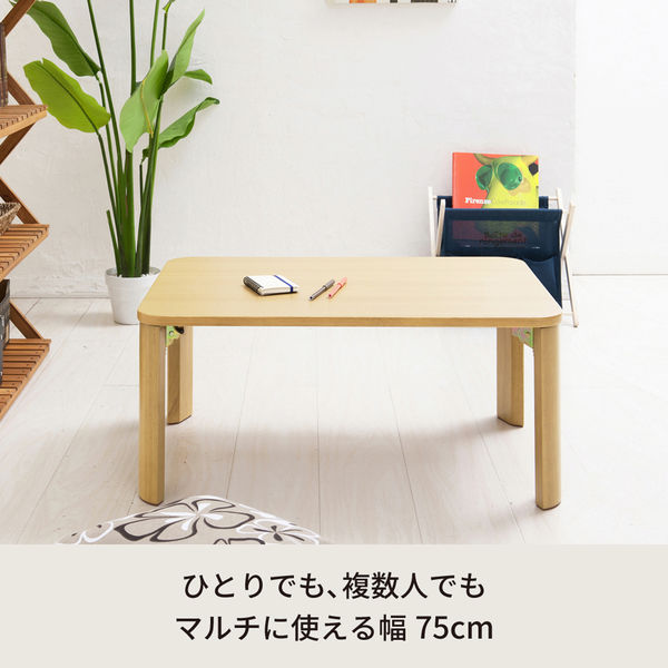 永井興産 折りたたみテーブル(75×50cm) NA（ナチュラル）幅750