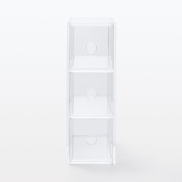 無印良品　アクリル小物収納　3段　6段 無印良品 アクリル小物収納 3段 約幅8.7×奥行17×高さ25.2cm 1箱
