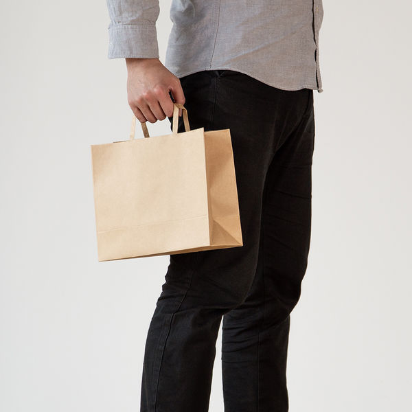 復活特別価格】アスクル 平紐 クラフト紙手提袋ベーシック 260×230