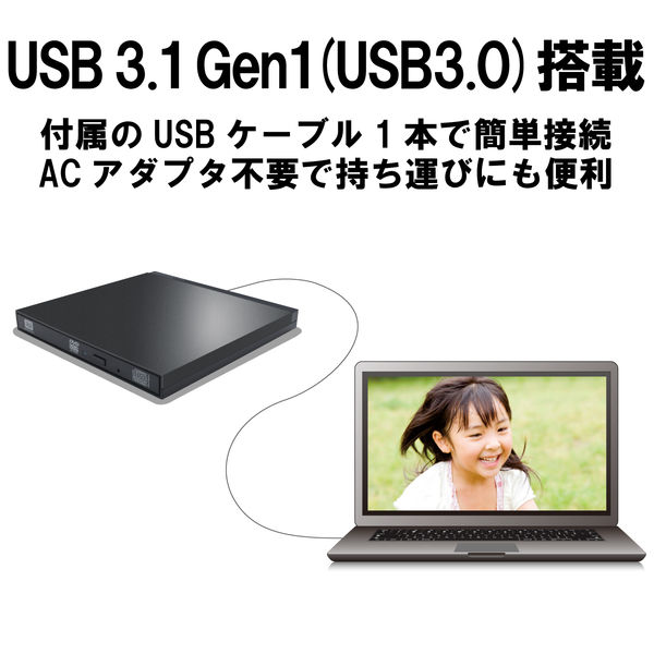 DVDドライブ DVD CD 対応 外付け USB3.0 M-DISC対応 書き込みソフト付