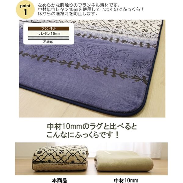 トライバルラグ ネイビー×ベージュ147x88cm トライバルラグ ネイビー×ベージュ147x88cm 楽天市場