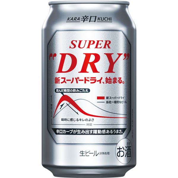 アサヒ スーパードライ ビール 350ml×24本 1箱 - ビール・発泡酒