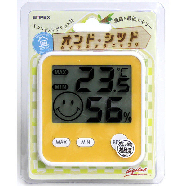 エンペックス デジタルmidi温湿度計(イエロー) TD-8414