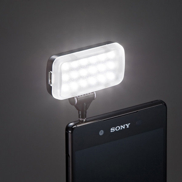 サンワダイレクト スマホ用LEDライト（自撮り・インカメラ対応・LED18灯・35Lux・USB充電・常時点灯式） 200-DG013 1個（直送品）