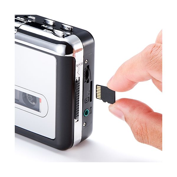 サンワダイレクト カセットテープ microSD変換プレーヤー（カセットテープデジタル化・MP3変換） 400-MEDI013 1個（直送品）