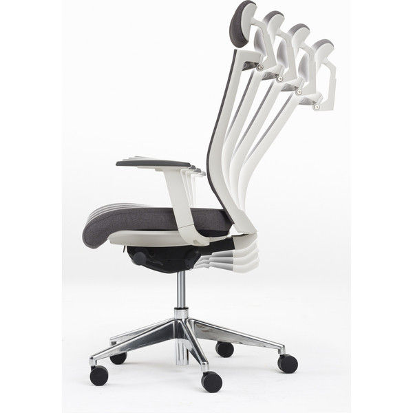 【軒先渡し】オリバー S・CN-70 オフィスチェア ヘッドレストあり ホワイト/グレー S・CN-71・H・AC・GY 1脚（直送品） オリバー CN