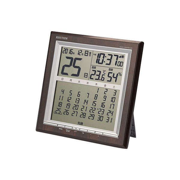 RHYTHM（リズム）フィットウエーブD178SR 置き掛け時計[電波 温湿度