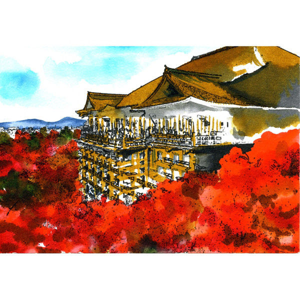 あかしや 彩で彩る大人の塗り絵 京都の四季3 AO-11N 1セット(10枚