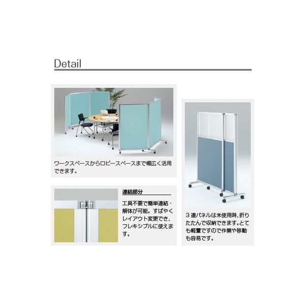 組立設置込】イトーキ 間仕切り 3連パネル クロスパネル キャスター付