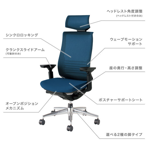 組立設置込】コクヨ オフィスチェア ベゼル ヘッドレスト付 ランバー付