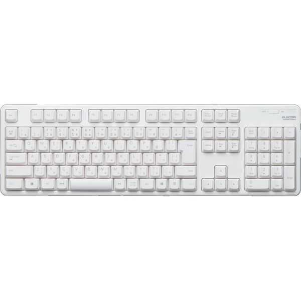 キーボード ワイヤレス 無線 フルサイズ メンブレン ホワイト TK