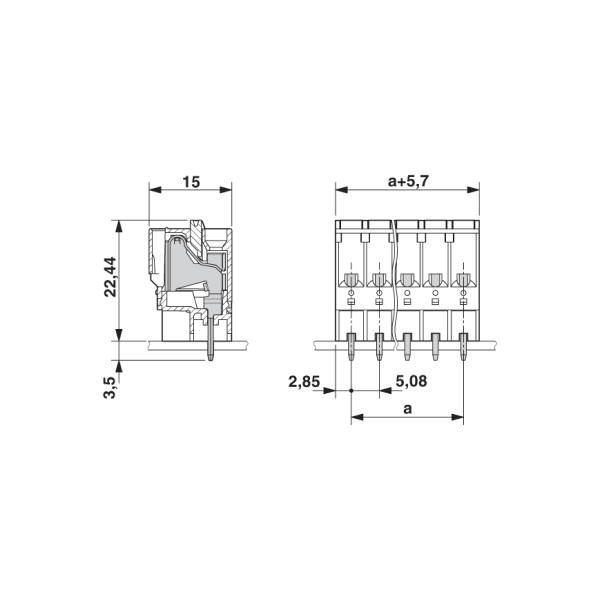 プリント基板用端子台 スプリング接続式 極数8 FKIC 25/ 8-TB-508（直送品）