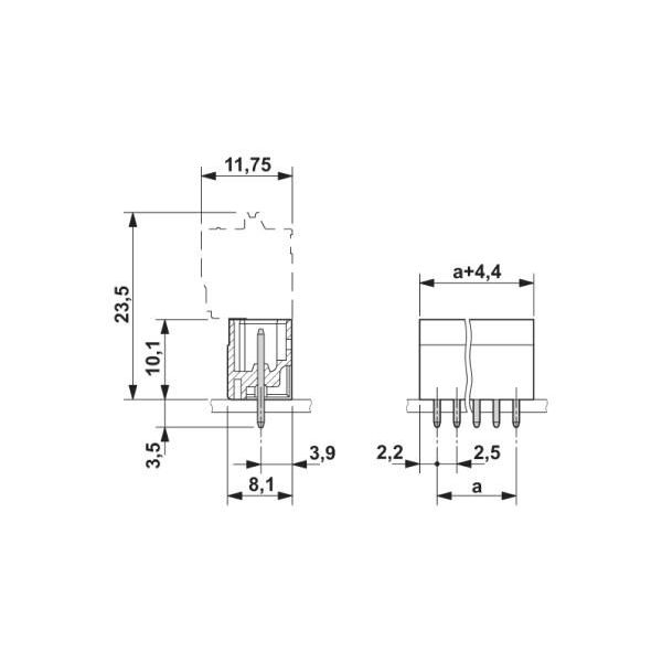 プリント基板用コネクタ ソケット 極数8 リフロー対応 MCV 05/ 8-G-25 THT R44（直送品） - アスクル