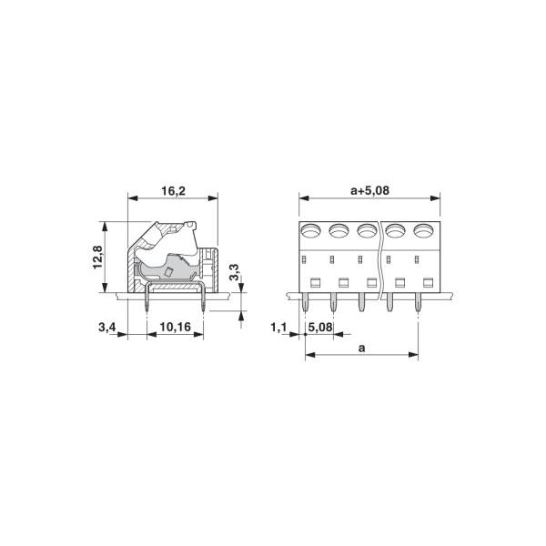 プリント基板用端子台 スプリング接続式 極数3 MFKDSP/ 3-508（直送品） - アスクル