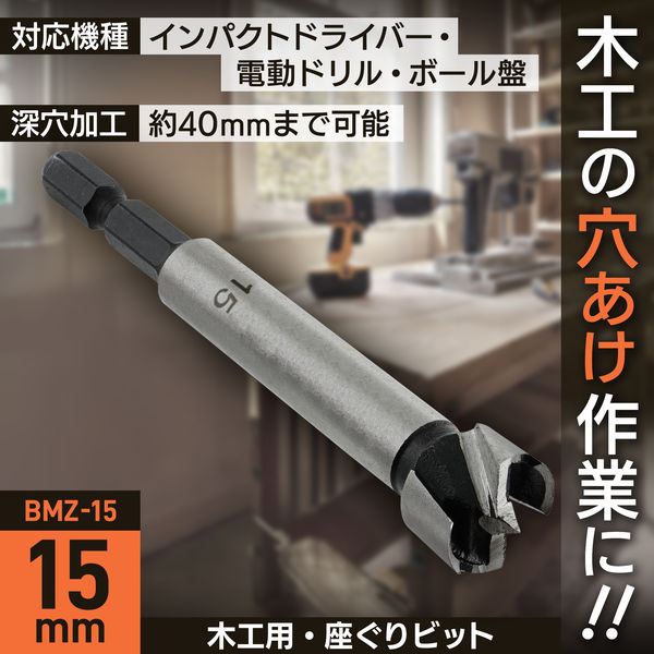 ビックリマン　レヤ ビッグマン 六角軸座ぐりビット15ミリ BMZ-15（直送品） - アスクル