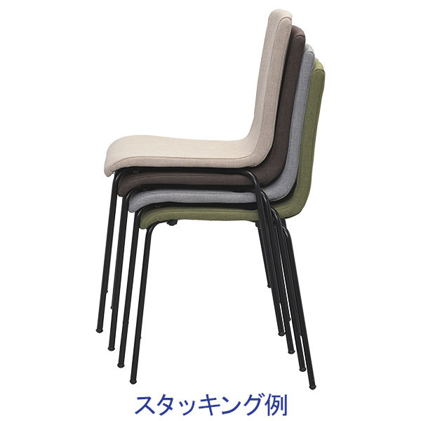 アール・エフ・ヤマカワ ファブリックチェア（ブラック脚）ブラウン