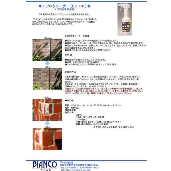 ビアンコジャパン 業務用 エフロクリーナー 4kg ポリ容器入り ES-101 4