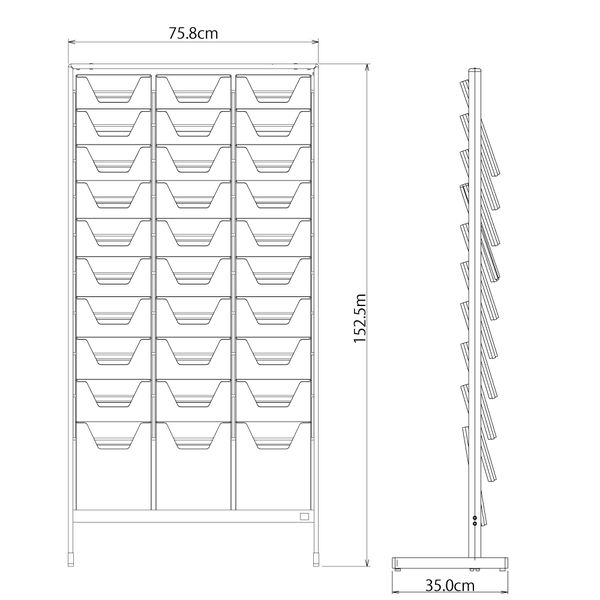 【組立設置込】コクヨ パンフレットスタンド A4サイズトレータイプ 薄型 3列10段 ZR-PS303S81 1台（直送品）