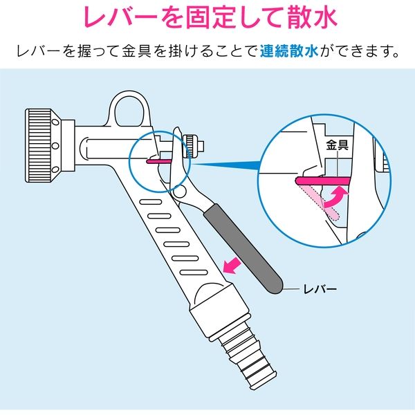 カクダイ ガオナ 散水ノズル 切替2種類 （金属製 バンド付き スプレーガン） GA-QB004（直送品） - アスクル