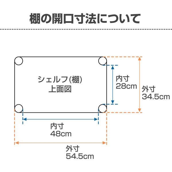 ルミナス ポール径19mm セット品 ライトタイプ スチールラック4段 幅