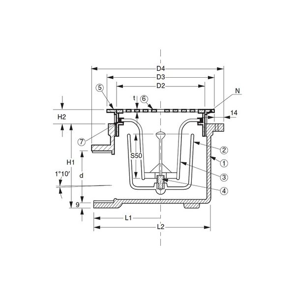 アウス 非防水用床排水トラップ・横型 D-5AY 40（直送品） - アスクル