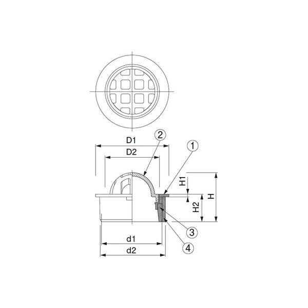 アウス 山形排水目皿（VP・VU兼用） D-3VZQ-PU 100（直送品） - アスクル