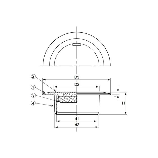 アウス ツバ広ワンプッシュ式掃除口（VP・VU兼用） 1個 D-COVT-N-PU