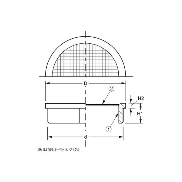 アウス 防虫目皿（外ネジ） D-3BG 100（直送品） - アスクル