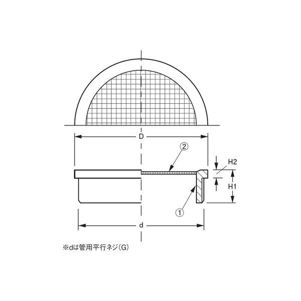 アウス ステンレス製防虫目皿（外ネジ） D-3BGS 50（直送品） - アスクル