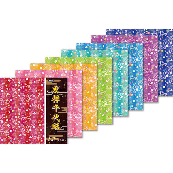 ꉂ☻紙モノ詰め合わせセットꉂ☻ ウクライナペーパー20m トーヨー 友禅千代紙 8色 15×15cm 010044 1セット（96枚：32枚×3
