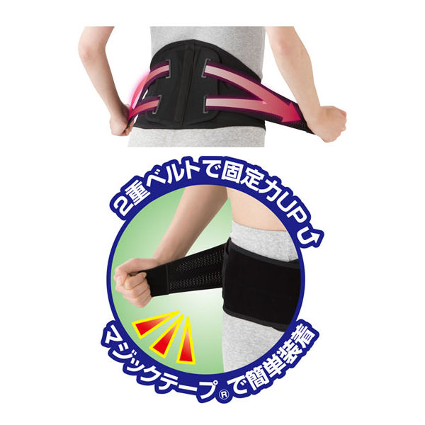 【即納&大特価】 セルヴァン らくらく腰椎安定コルセット LL ブラック サポーター