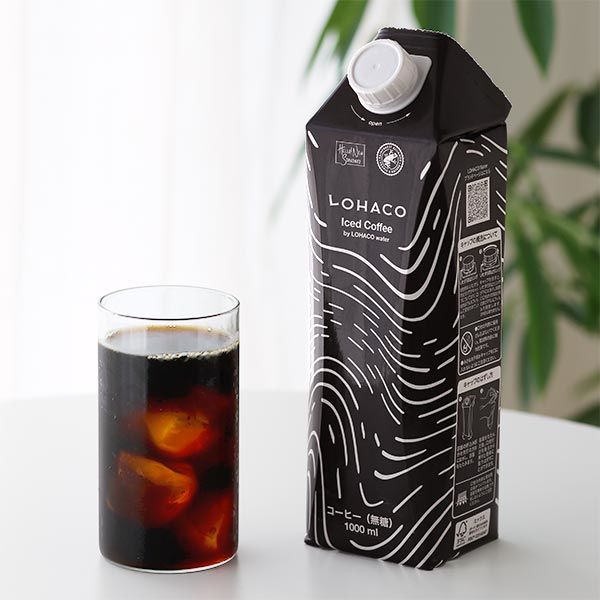 紙パック】Iced Coffee 無糖 1L by LOHACO Water 1セット（12本：6本入