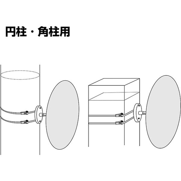 丸ミラー（円柱・角柱用金具付） MF28TS 1個 コミー（直送品） - アスクル