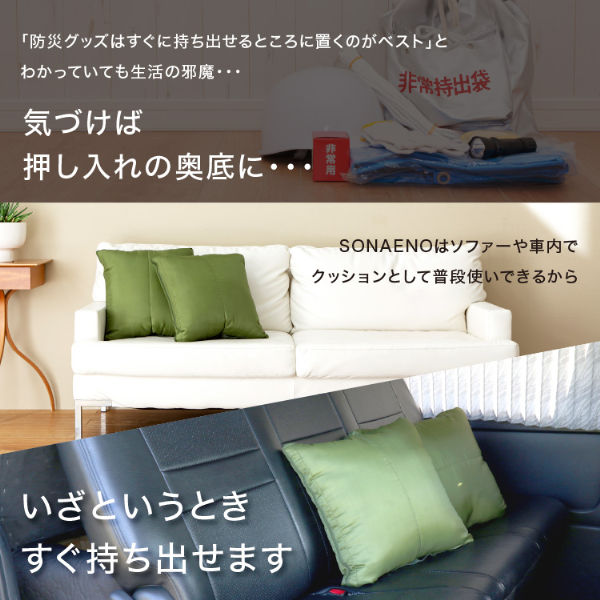 防災】ドリーム プロイデア SONAENO クッション型多機能寝袋