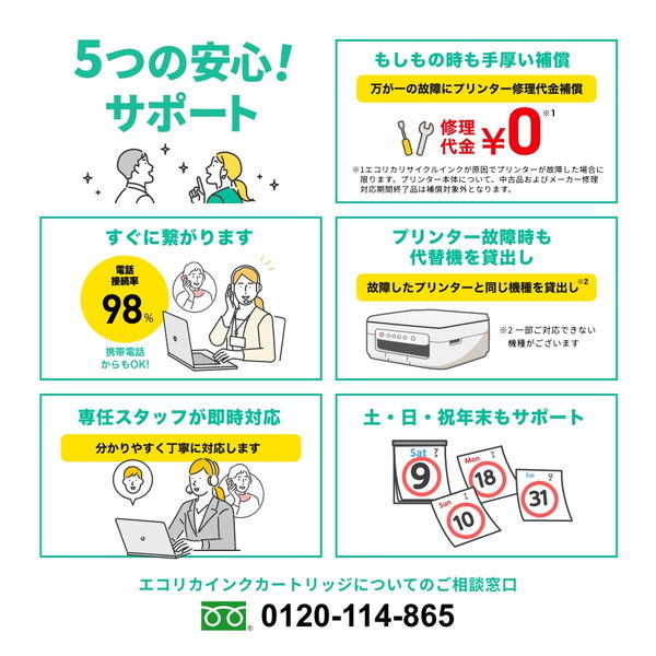 エコリカ エプソン（EPSON）用 リサイクルインク ECI-EIB07B-4P