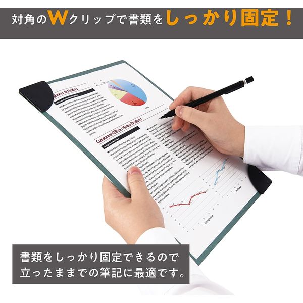 3時のあなたページ アスクル バインダー クリップボード A4タテ ブラック 黒