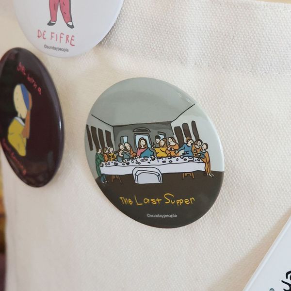 世界の名作）缶バッジ ラストサパー 1セット（1個×2） LAKOLE/ラコレ