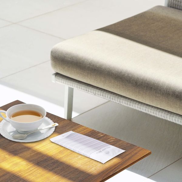 溝端紙工印刷 紙おしぼり PURE COTTON シルバー 1袋（100枚入） - アスクル