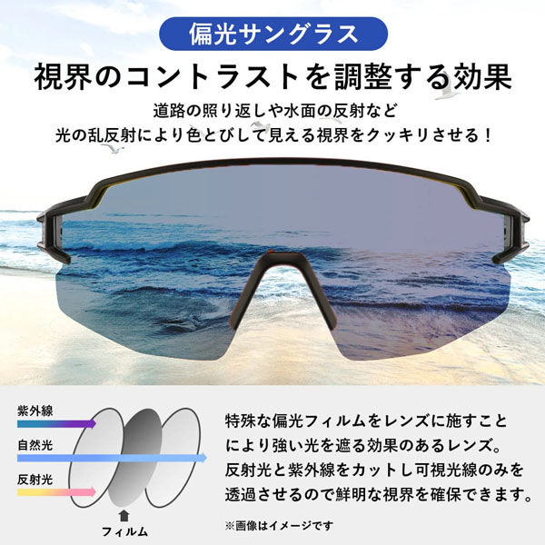 ロックブロス 偏光サングラス(10171)ブラック×グレー(偏光) 10171 1個