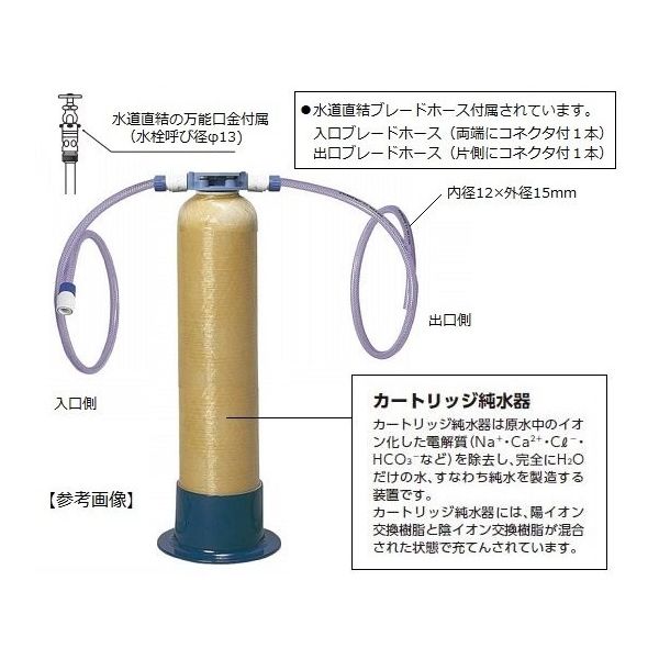 オルガノ カートリッジ純水器 G10D形 標準セット(電気伝導率計・前後フィルター・ACアダプター付) G-10DSTSETAC 1式（直送品） -  アスクル