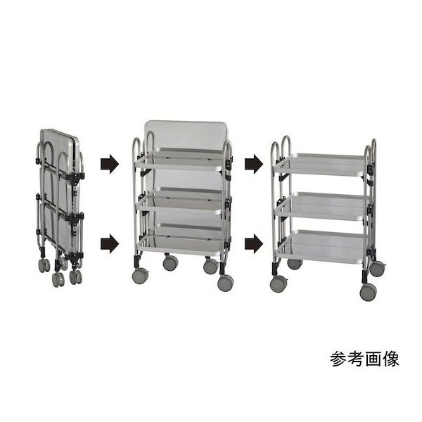 トクヤマ ステンレス(SUS430)折りたたみ式ワゴン763*505*958ー3段 FEAM-3 1台 64-8521-19(直送品) トクヤマ ステンレス(SUS430)折りたたみ式ワゴン763*505*958ー3段 FEAM-3 1台 64-8521-19(直送品)