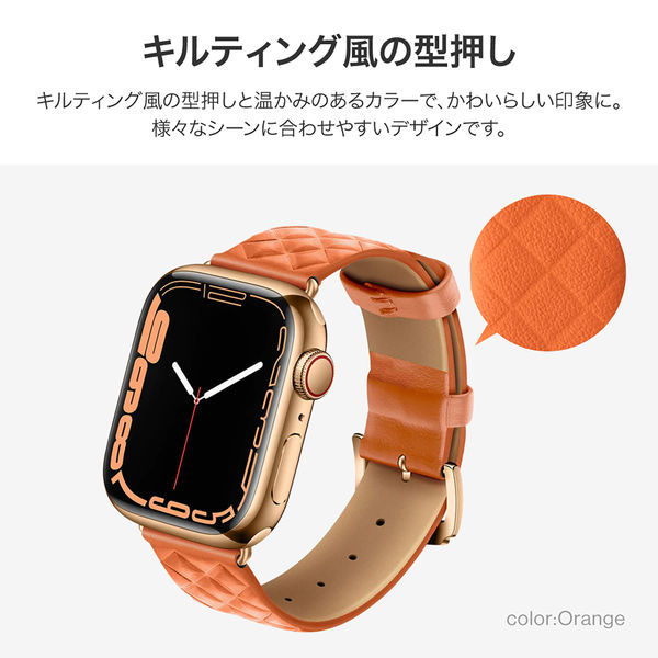 Apple Watch 38/40/41/42mm バンド 「CORVIN」 キルティング調レザー 