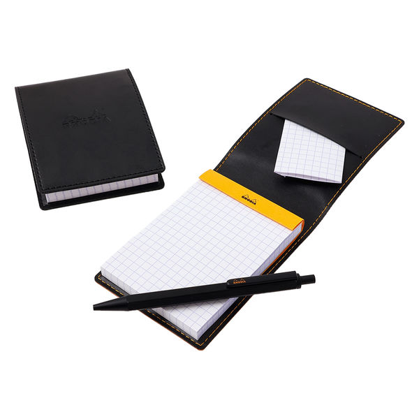 ノートカバー ロディア（RHODIA) PUレザーカバー付ブロックNo