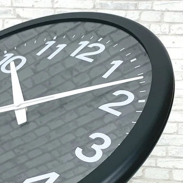 さんてる モジくっきり時計 直径320×奥行40mm ブラック（塗装