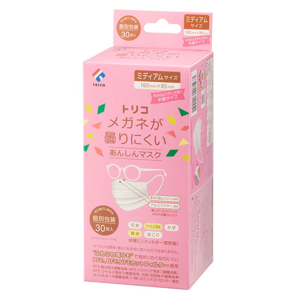アイマスク3 トリコ TRICO メガネが曇りにくいあんしんマスク ミディアムサイズ 30
